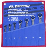 Набор трещоточных ключей KING TONY 12107MRN