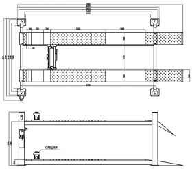 Подъемник четырехстоечный 6.5 тонн KraftWell KRW6.5_blue
