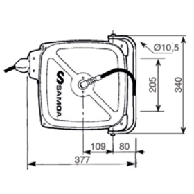 Катушка закрытая со шлангом для воздуха Samoa 500115