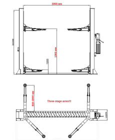 Подъемник двухстоечный 5.5 тонн KraftWell KRW5.5MXL
