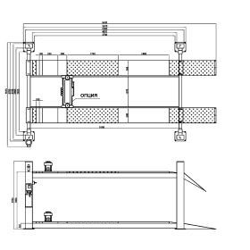 Подъемник четырехстоечный 5.5 тонн KraftWell KRW5.5_blue