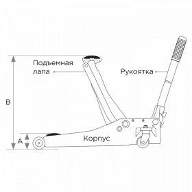 Домкрат низкопрофильный 3 тонны King Tony 9TYT133-03A-B