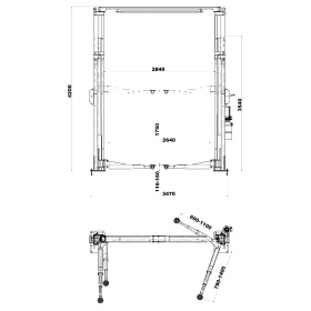 Подъемник двухстоечный 4.2 тонны KraftWell KRW4.2MA
