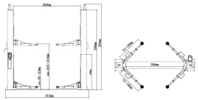 Подъемник двухстоечный  4.5 тонны ATIS A245М