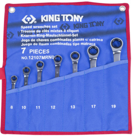 Набор трещоточных ключей KING TONY 12107MRN01