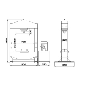 Пресс электрогидравлический 50 тонн KraftWell KRWPR50E
