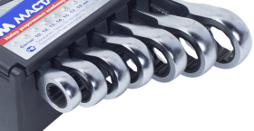 Набор трещоточных гаечных ключей Мастак 0215-07H