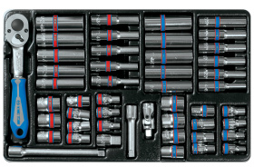 Набор торцевых головок 1/4" King Tony 9-2548CR