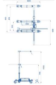 Тележка для монтажа одинарных колес OMCN 388/SN.R