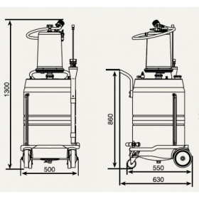 Маслосборник вакуумный с щупами 100 л Samoa 372100